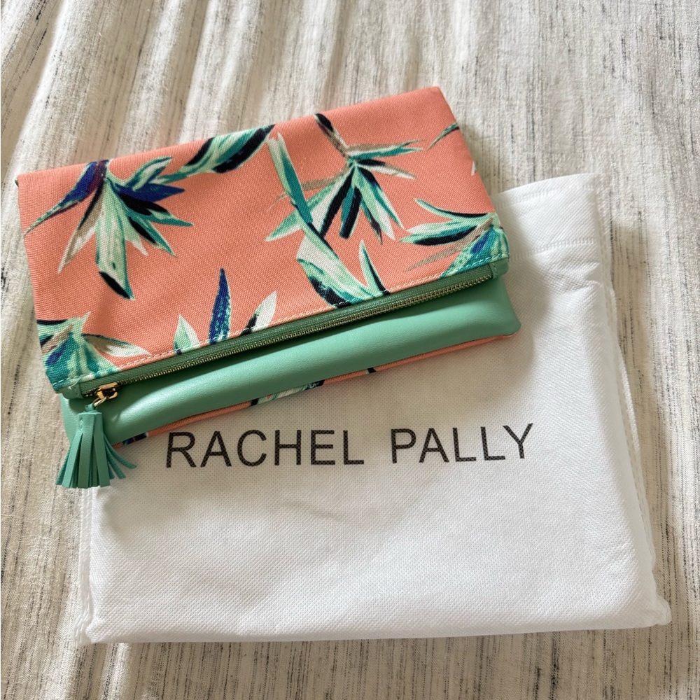 Rachel Pally Tropical Coral and Mint Clutch